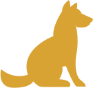 training icon with dog sitting